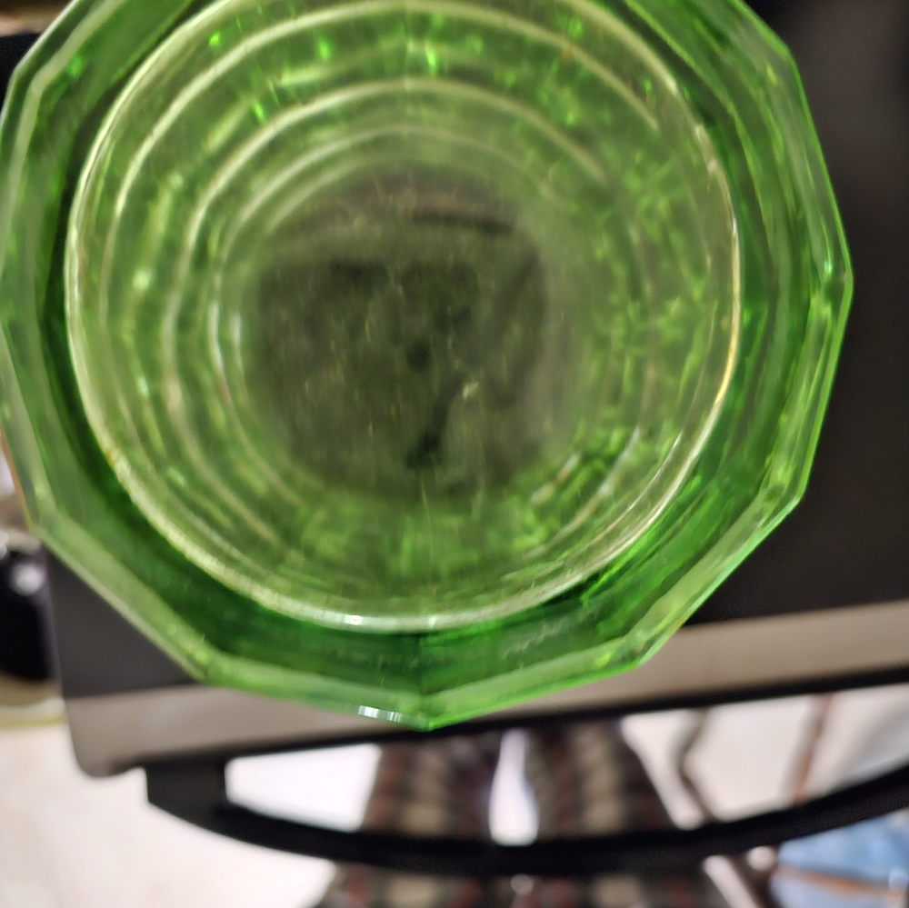 Vintage green glass ice bucket - Picture 5 of 6